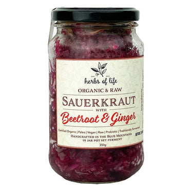 Herbs of Life Sauerkraut with Beetroot and Ginger 350g